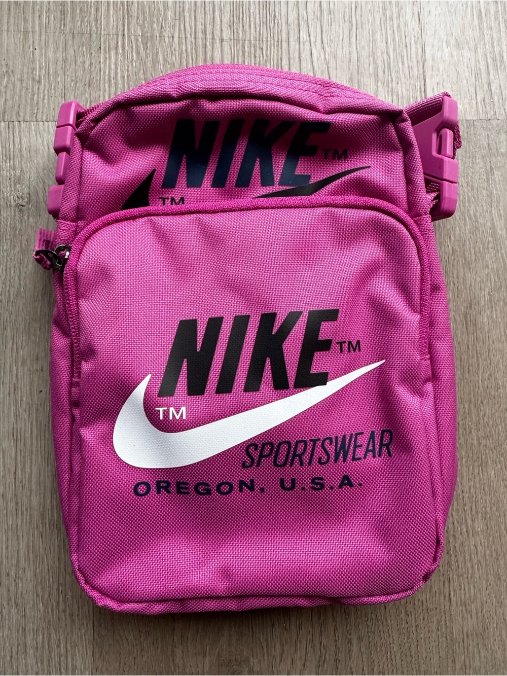 Nike Pink Crossbody Bag with White Swoosh